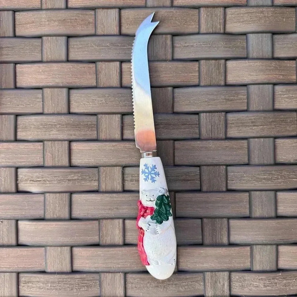 Pfaltzgraff Snow Bear Cheese Plate Tray‎ with Sculpted Knife Slicer - Picture 6 of 6